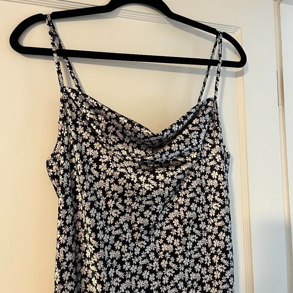 bebe Satin Cowl Neck Slip Dress